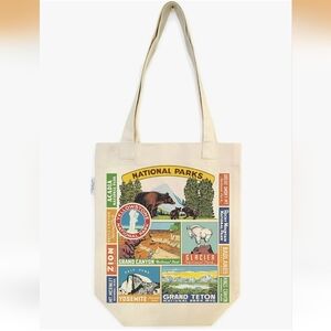 Cavallini & Co. National Parks Cotton Tote Bag, 17"L×13"W×1"H, Retail $19.95USD